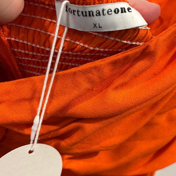 NWT FORTUNE ONE Orange Glowing & Going Maxi Dress, size XL - Picture 8 of 11